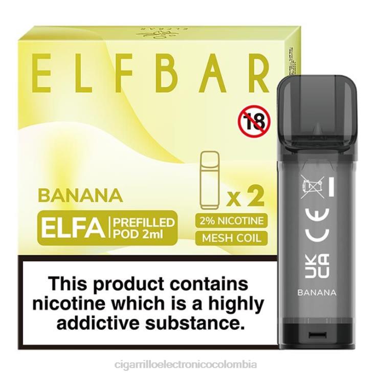 banana - cigarrillo electrónico iqos 6PB4X315 ELFBAR Elfa cápsula precargada - 2 ml - 20 mg (paquete de 2)