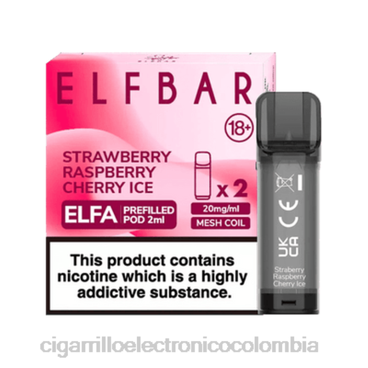 fresa frambuesa cereza hielo - cigarrillo electrónico terea 6PB4X336 ELFBAR Elfa cápsula precargada - 2 ml - 20 mg (paquete de 2)