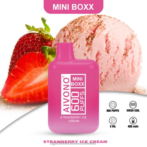 Tienda De Vapeo Al Por Mayor - Aivono AIM MINI BOXX 600 helado de fresa 4T020232