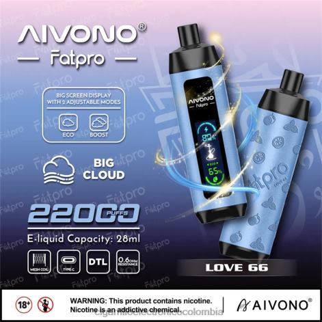 Cigarrillo Electrónico Colombia Precio - Aivono Fatpro 22000 amor 66 4T0206