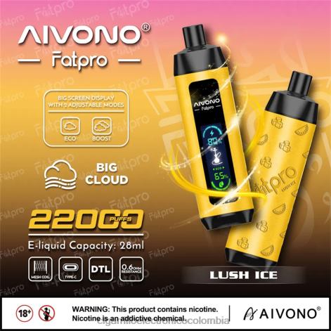 Cigarrillo Electrónico Desechable - Aivono Fatpro 22000 hielo exuberante 4T0203