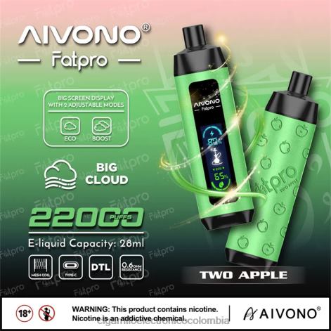 Cigarrillo Electrónico Precio - Aivono Fatpro 22000 dos manzanas 4T0201