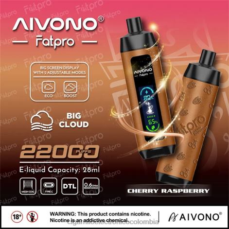 Cigarrillo Electrónico Terea - Aivono Fatpro 22000 frambuesa cereza 4T0204