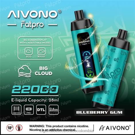 Vapeo Al Por Mayor - Aivono Fatpro 22000 chicle de arándanos 4T0209