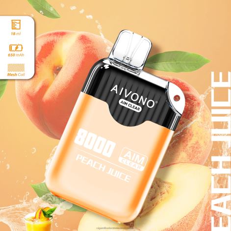 Cigarrillo Electronico Venta Mayoreo - Aivono AIM CLEAR 8000 jugo de durazno 4T020203