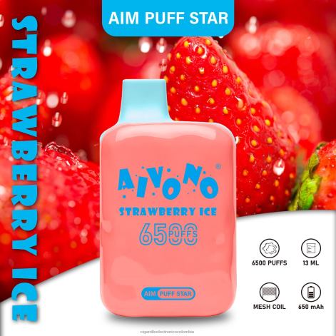 Cigarrillo Electrónico Vape - Aivono AIM PUFF STAR 6500 hielo de fresa 4T020288