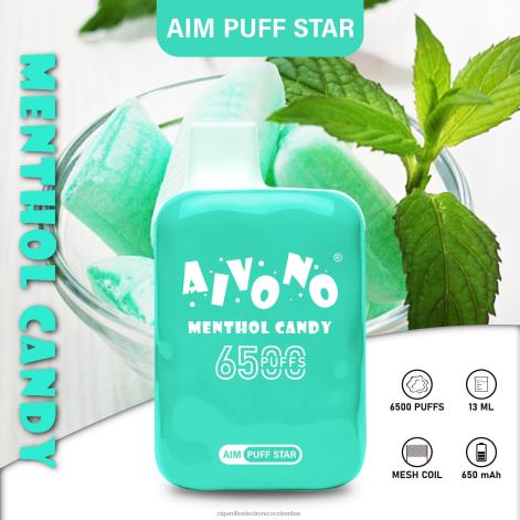 Vapeo Al Por Mayor - Aivono AIM PUFF STAR 6500 caramelo mentolado 4T020295