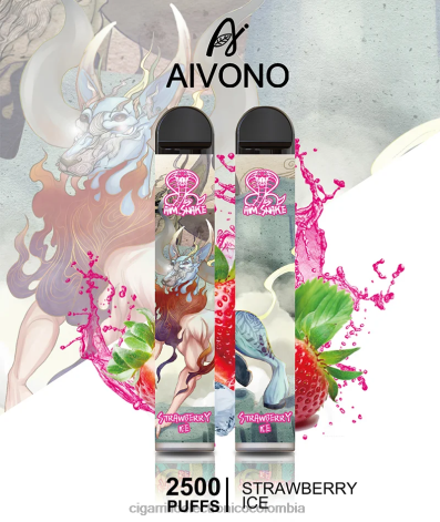 Cigarrillo Electronico Cali Colombia - Aivono AIM SNAKE 2500 hielo de fresa 4T020319