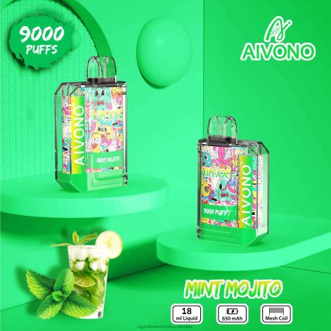 Cigarrillo Electrónico Desechable - Aivono AIM XXL 9000 pegatina boca transparente mojito de menta 4T02055