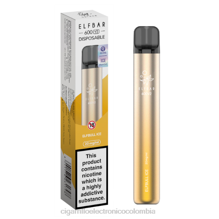 hielo toro elfo - cigarrillo electrónico sin nicotina 6PB4X282 ELFBAR 600V2 20 mg