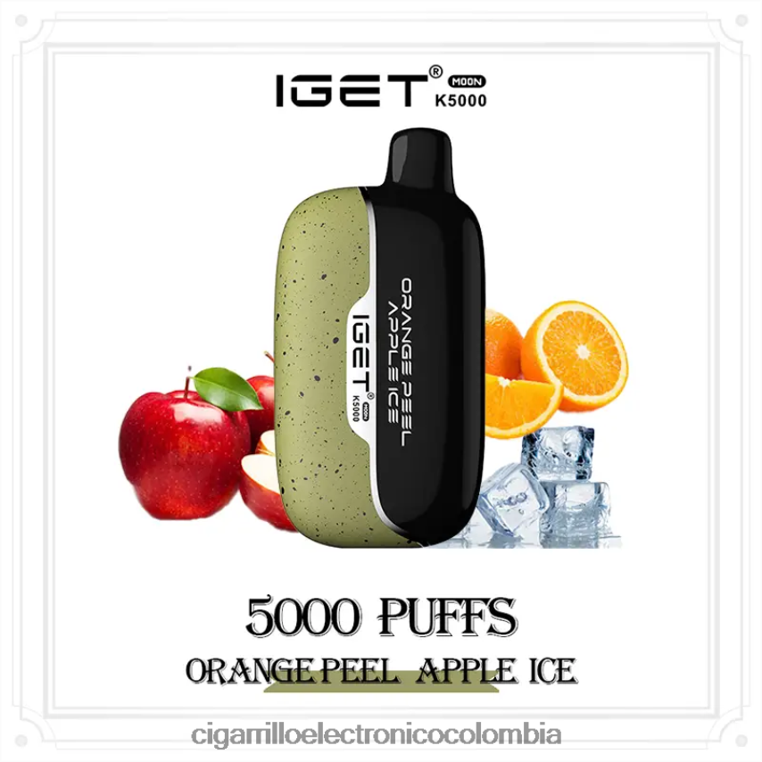 Cigarrillo Electrónico Recargable - IGET Moon k5000 hielo de manzana con piel de naranja 6484JL15