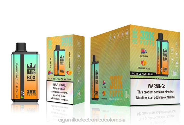 Cigarrillo Electrónico Desechable - Bang Box 30000 inhalaciones de dos sabores. hielo blue razz y mango fresa DRX073