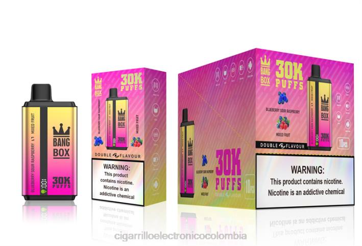 Vapeo Al Por Mayor - Bang Box 30000 inhalaciones de dos sabores. arándanos, frambuesa ácida y frutas mixtas DRX066
