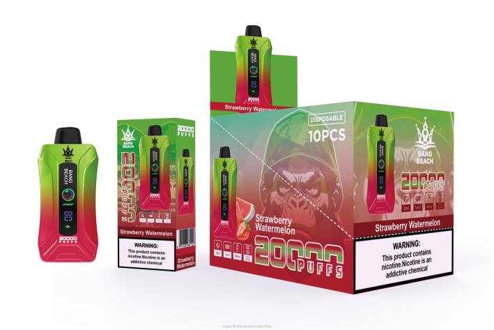 Cigarrillo Electrónico Desechable - Bang Beach vape elegante de la pantalla de 20000 soplos sandia fresa DRX03