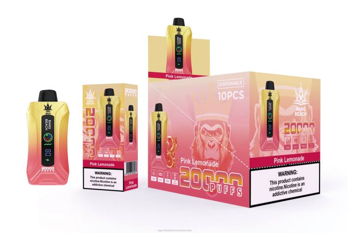 Cigarrillo Electrónico Terea - Bang Beach vape elegante de la pantalla de 20000 soplos limonada rosa DRX04