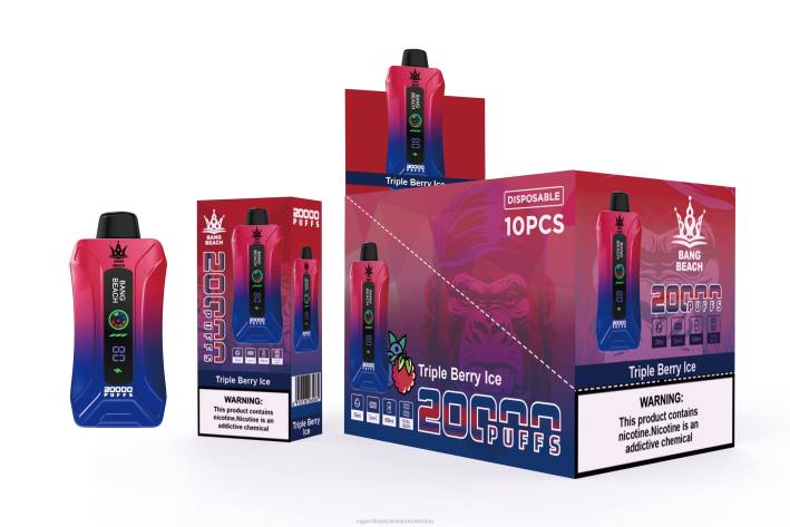 Cigarrillo Electronico Venta Mayoreo - Bang Beach vape elegante de la pantalla de 20000 soplos hielo de triple baya DRX08