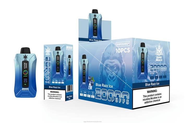 Tienda De Vapeo Al Por Mayor - Bang Beach vape elegante de la pantalla de 20000 soplos hielo azul DRX011