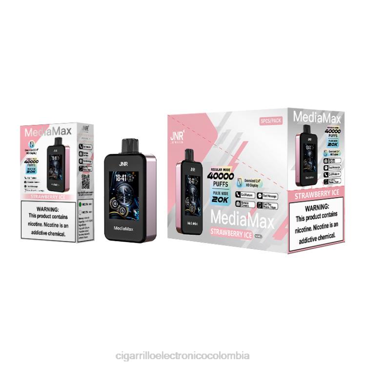 JNR MediaMax bocanada de 40k - cigarrillo electrónico Colombia hielo de fresa 8X4T17