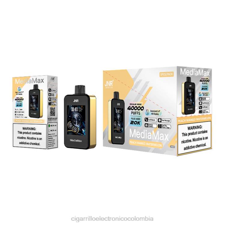 JNR MediaMax bocanada de 40k - cigarrillo electrónico iqos sandia mango durazno 8X4T15