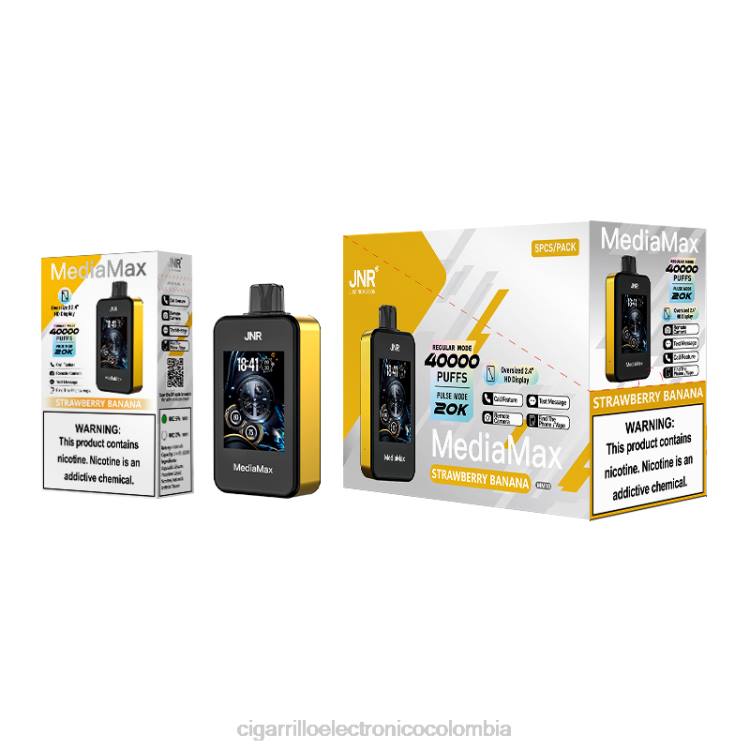 JNR MediaMax bocanada de 40k - cigarrillo electrónico terea plátano fresa 8X4T16