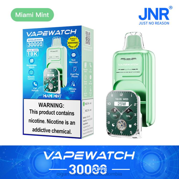JNR reloj vapeador - cigarrillo electrónico Colombia precio menta de miami 8X4T8