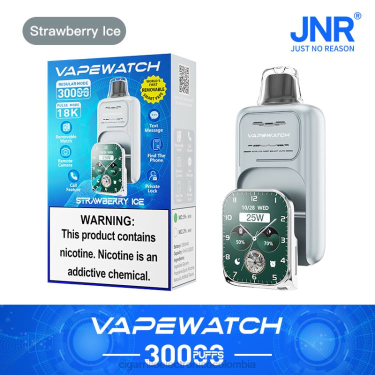 JNR reloj vapeador - cigarrillo electrónico desechable hielo de fresa 8X4T10
