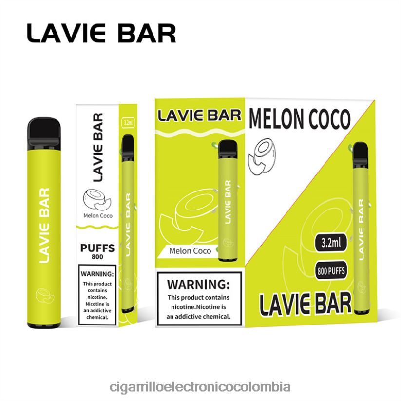Cigarrillo Electrónico Desechable - melón coco LAVIE BAR 800 bocanadas B8BB00315