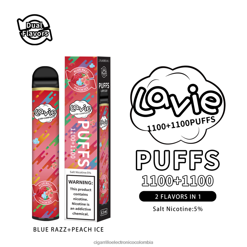 Productos De Vapeo Al Por Mayor - razz azul/hielo melocotón LAVIE BAR Switch 2200 bocanadas B8BB00298