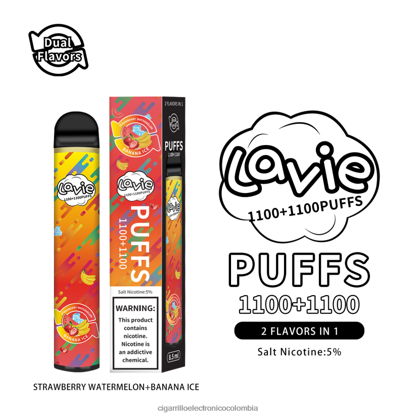 Vapeo Al Por Mayor - helado de fresa, sandía/plátano LAVIE BAR Switch 2200 bocanadas B8BB00295