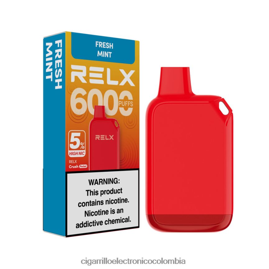 Cigarrillo Electrónico Desechable - menta fresca RELX Crush Pocket 6000 5% alto nic VFLXF029