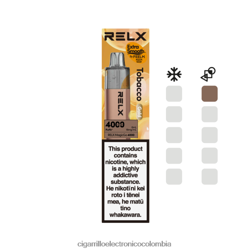Cigarrillo Electrónico Vape - tabaco (oro) RELX MagicGo 4000 vaporizadores desechables VFLXF02