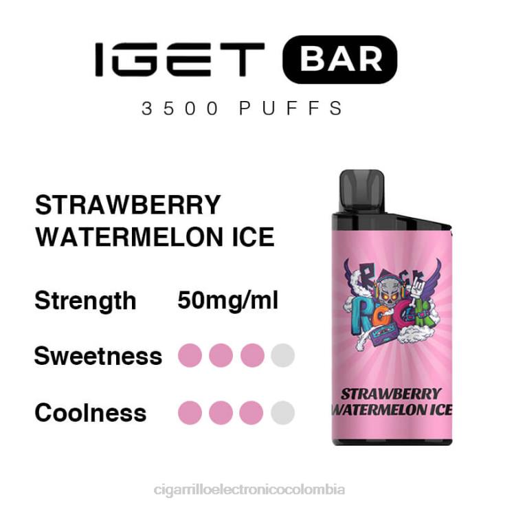 hielo de sandia fresa - cigarrillo electronico cali Colombia 6PB4X89 IGET BAR 3500 5% nicotina